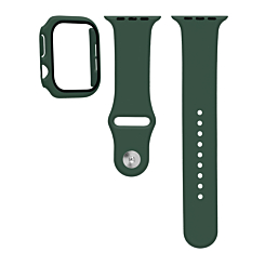 Silicone Soft Band with Tempered Glass - DARK GREEN for iWatch 46mm (Only Ground Shipping)