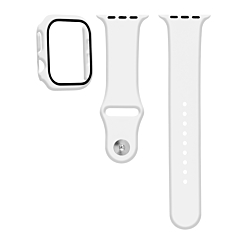 Silicone Soft Band with Tempered Glass - WHITE for iWatch 46mm (Only Ground Shipping)