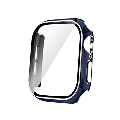 iWatch 46mm (2024) Shinny Hard PC Bumper Case - BLUE & SILVER (Only Ground Shipping)