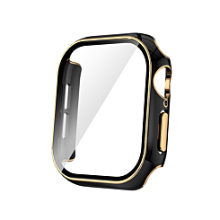 iWatch 46mm (2024) Shinny Hard PC Bumper Case - BLACK & ROSE GOLD (Only Ground Shipping)