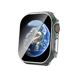 iWatch 46mm (2024) Shinny Hard PC Bumper Case - CLEAR & SILVER (Only Ground Shipping)