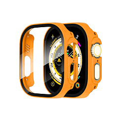 iWatch 49mm Hard PC Bumper Case with Tempered Glass - ORANGE (Only Ground Shipping)