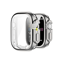 iWatch 49mm Hard PC Bumper Case with Tempered Glass - SILVER (Only Ground Shipping)