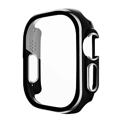 iWatch 49mm Shinny Hard PC Bumper Case - BLACK & SILVER (Only Ground Shipping)