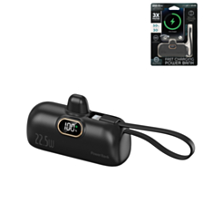 Mini Plug-in Power Bank (5000mAh) (BLACK) (Only Ground Shipping)