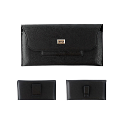 6.3" Horizontal Lychee Leather Pouch with Clip