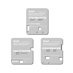 Kaisi Screen Cable Protection Planting Tin Steel Stencil for iPhone 11 to 14 PM (3 Pcs Set) (Only Ground Shipping)