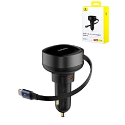 BASEUS Enjoyment Pro Car Charger with Built in USB-C Cable (60w) (Only Ground Shipping)