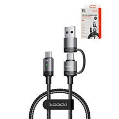 Toocki USB A+C to C Fast Charging Data Cable (3ft) (60w) (GRAY) (Only Ground Shipping)