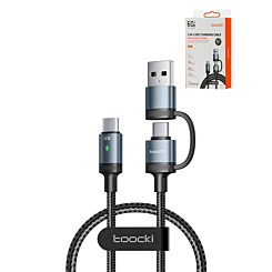 Toocki USB A+C to C Fast Charging Data Cable (3ft) (60w) (BLUE) (Only Ground Shipping)