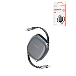 Toocki USB C-C Retractable Super Fast Charging Data Cable (3ft) (100W) (BLACK) (Only Ground Shipping)