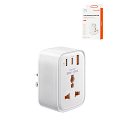 Toocki USB C+C+A US to Universal Converter Adapter (20W) (WHITE) (Only Ground Shipping)