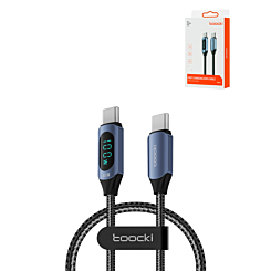 Toocki USB C-C Super Fast Charging Data Cable with Display (BLUE) (100W) (3ft) (Only Ground Shipping)