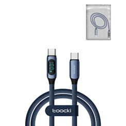 Toocki USB C-C Super Fast Charging Data Cable with Display (BLUE) (6ft) (100W) (Only Ground Shipping)