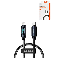 Toocki USB C-L Non-MFI Fast Charging Data Cable with Display (BLACK) (20W) (3ft) (Only Ground Shipping)