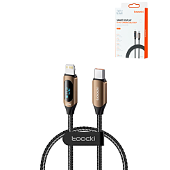 Toocki USB C-L Non-MFI Fast Charging Data Cable with Display (BROWN) (3ft) (20W) (Only Ground Shipping)