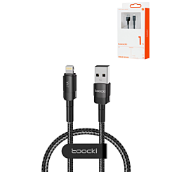 Toocki USB A-L Non-MFI Braided Fast Charging Data Cable (BLACK) (3ft) (12W) (Only Ground Shipping)