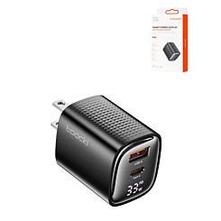 Toocki 33W USB C + A GaN Charger with Display (BLACK) (Only Ground Shipping)