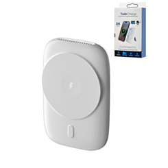 POMGEAR MagPower Deluxe Portable Magnetic Wireless Power Bank (WHITE) (5000mAh) (Only Ground Shipping)