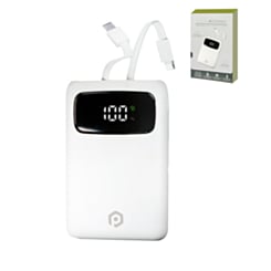 POMGEAR Power4Connect Rapid Charge Portable Power Bank with Digital Display (WHITE) (5000mAh) (Only Ground Shipping)