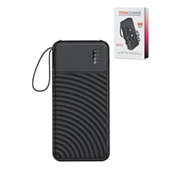 POMGEAR Titan Charge Portable Powerbank with Built in Cables (BLACK) (20000mAh) (Only Ground Shipping)