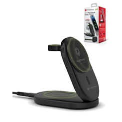 PowerPeak 3-in-1 Folding MagCharge Wireless Charging Station (15W) (BLACK) (Only Ground Shipping)
