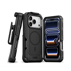 xBase Boulder MagSafe Heavy-Duty Case with Belt Clip - BLACK for iPhone 17 Pro (Only Ground Shipping)