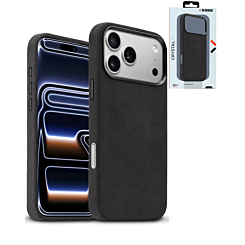 xBase by PowerPeak - Suede MagSafe Case for iPhone 17 Pro - (BLACK) (Only Ground Shipping)