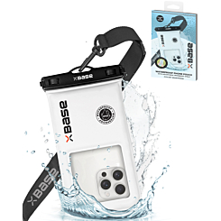 xBase by PowerPeak - Universal Waterproof Pouch with Crossbody Strap - (WHITE) (Only Ground Shipping)