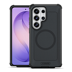 xBase by PowerPeak - Boulder Heavy-Duty MagSafe Co-Molded Rugged Protective Case - (BLACK) for Galaxy S26 Ultra (Only Ground Shipping)