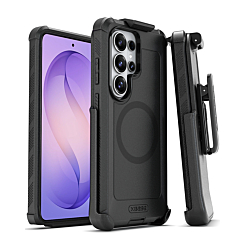 xBase by PowerPeak - Boulder Heavy-Duty MagSafe Co-Molded Rugged Protective Case w/ Belt Clip - (BLACK) for Galaxy S26 Ultra (Only Ground Shipping)