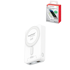 PowerPeak MagCharge Power Bank - (WHITE) (10000 mAh) (Only Ground Shipping)