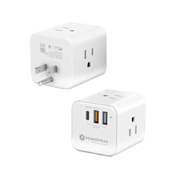 Powerpeak 6in1 Multi Port Power Block (3xAC Outlets & 2x USB-A & 1x USB-C) (Only Ground Shipping)