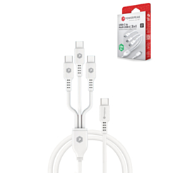 PowerPeak Type-C to 3 Type-C Splitter Cable (6ft) (White) (Only Ground Shipping)