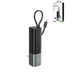 Esoulk Built-in USB-C Foldable AC Wall Plug Power Bank (BLACK) (5000 mAh / 20W) (Only Ground Shipping)