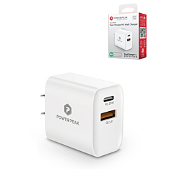 PowerPeak PD Wall Dual Port Charger - (WHITE) (20W) (Only Ground Shipping)