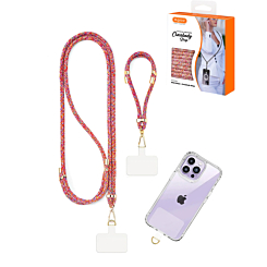 xBase by PowerPeak - Universal Adjustable Crossbody & Wrist Strap - (PINK) (Only Ground Shipping)