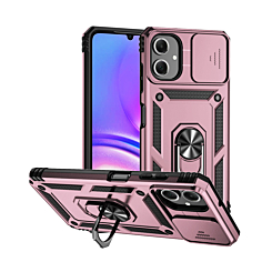 Dual Layers Hybrid Case with Metal Ring And Camera Protector - ROSE GOLD for Galaxy A07 (Only Ground Shipping)