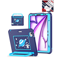 Kids SpaceGrip Tablet Case with Handle Stand (DARK BLUE) for iPad 10 2022 (10.9") / iPad 11 (A16) / Air 11 (2024/2025/2026) / Air 4 / Air 5 / Pro 11 (All Models) (Only Ground Shipping)
