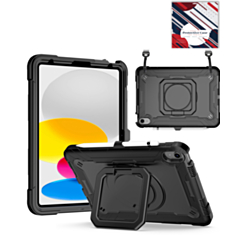 Full Body Protection Case with Square Kickstand (BLACK) for iPad 10 2022 (10.9") / iPad 11 (A16) / Air 11 (2024/2025/2026) / Air 4 / Air 5 / Pro 11 (All Models) (Only Ground Shipping)