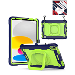 Full Body Protection Case with Square Kickstand (NAVY BLUE & GREEN) for iPad 10 2022 (10.9") / iPad 11 (A16) / Air 11 (2024/2025/2026) / Air 4 / Air 5 / Pro 11 (All Models) (Only Ground Shipping)