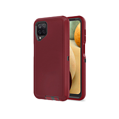 Heavy Duty Case for Galaxy A12 (MAROON & BLACK) (Only Ground Shipping)
