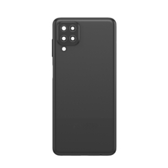 Back Glass with Camera Lens and Adhesive for Galaxy A12 Nacho (A127 / 2021) (NO LOGO) (BLACK)