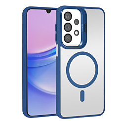 Thin Magnetic Clear Case with Camera Stand Kickstand - DARK BLUE for Galaxy A13 (Only Ground Shipping)