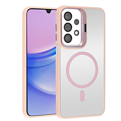 Thin Magnetic Clear Case with Camera Stand Kickstand - PINK for Galaxy A13 (Only Ground Shipping)