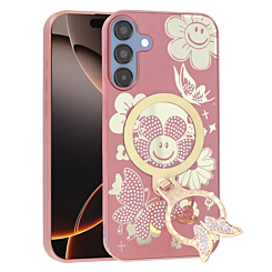 Luxury Diamond Shiny Cases with Butterfly Ring Design - ROSE GOLD for Galaxy A15 5G (Only Ground Shipping)