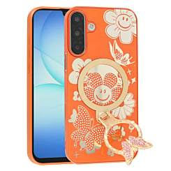 Luxury Diamond Shiny Cases with Butterfly Ring Design - ORANGE for Galaxy A17 (Only Ground Shipping)