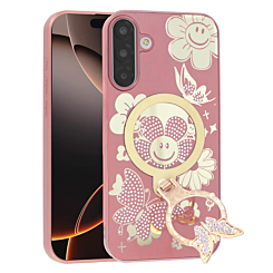 Luxury Diamond Shiny Cases with Butterfly Ring Design - ROSE GOLD for Galaxy A17 (Only Ground Shipping)