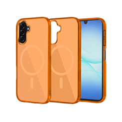 Transparent Magnetic Shockproof Case - ORANGE for Galaxy A17 / A26 5G (Only Ground Shipping)