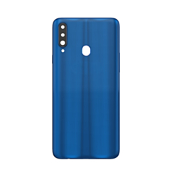 Back Glass with Camera Lens and Adhesive for Galaxy A20S (A207 / 2019) (NO LOGO) (BLUE)